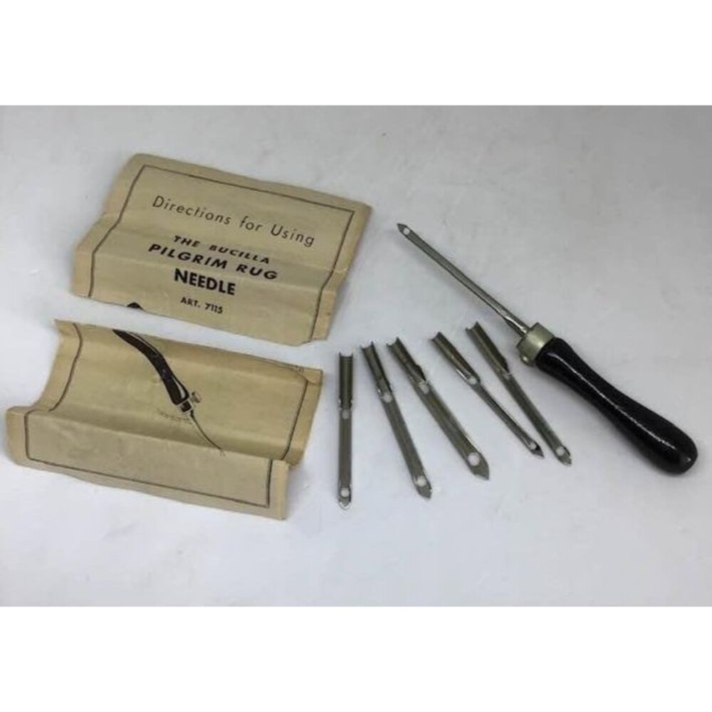 Bucilla Pilgrim Rug Needle Tool 7115 Instruction Six 6 Tips Attachments Vintage